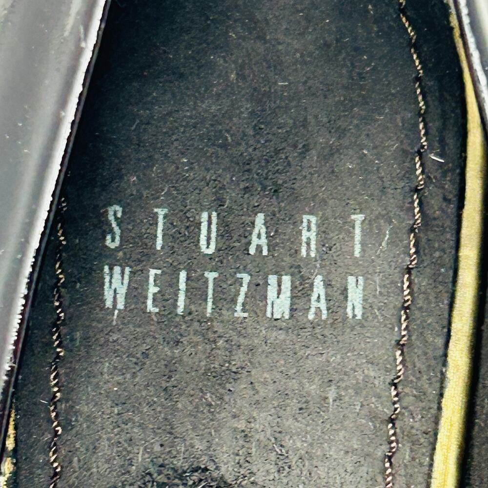 Stuart Weitzman Power Pumps Dark Brown Patent Leather Kitten Heels 6.5 Classic - Picture 5 of 14